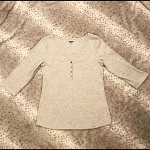 Old Navy Three Quarter Sleeve V-Neck Top Size M